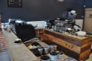 Talking of the counter; here it is, espresso machine to the fore, tea/filter coffee to the rear.