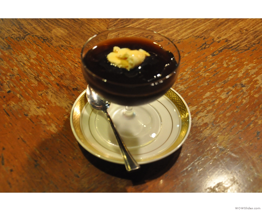 I rounded things off with coffee jelly with ice cream, plus a shot of coffee liqueur. 