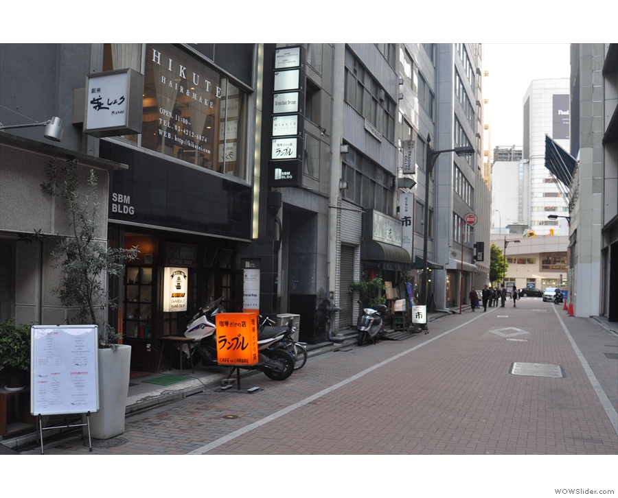 On a back street in Ginza, downtown Tokyo, just follow your nose...