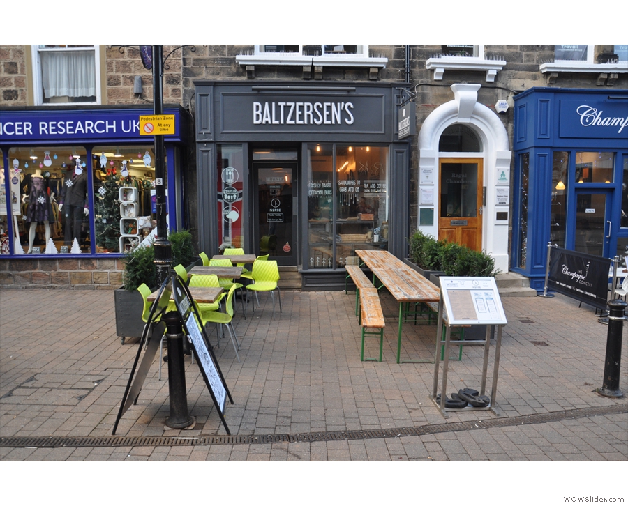Baltzersens on Harrogate's Oxford Street, looking very small and compact.