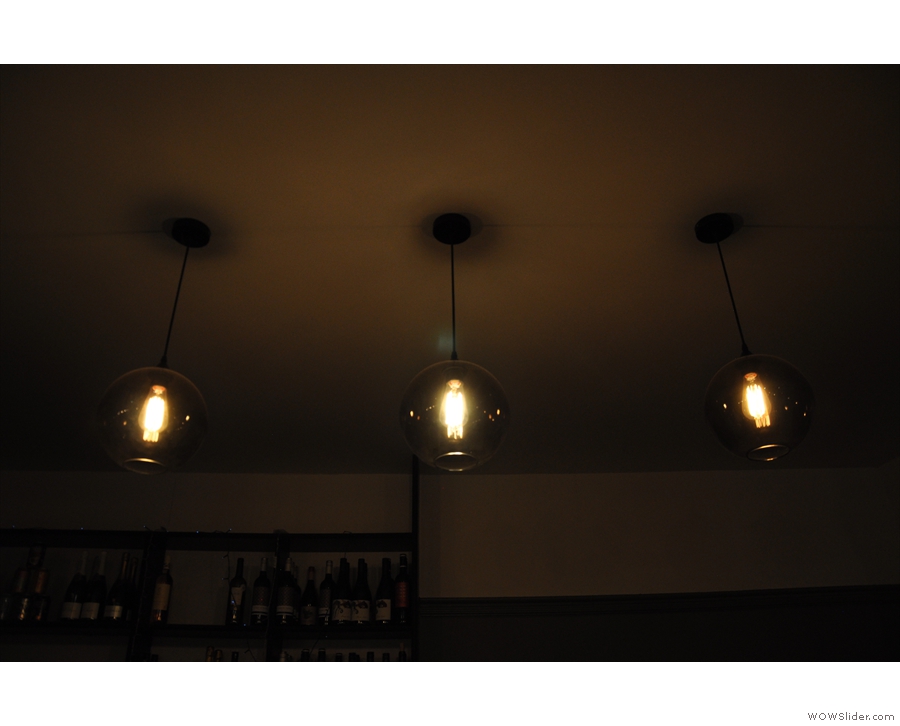 There were also some slightly more conventional lights hanging above the counter...