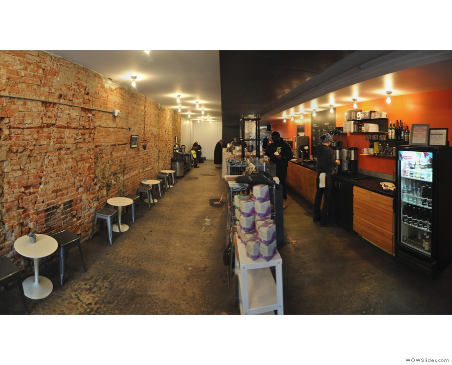 Beyond that Chinatown Coffee Co is equally split between seating (left) and counter (right).