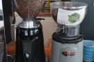 ... with a regularly-changing option on the main grinder, plus decaf on the second grinder.