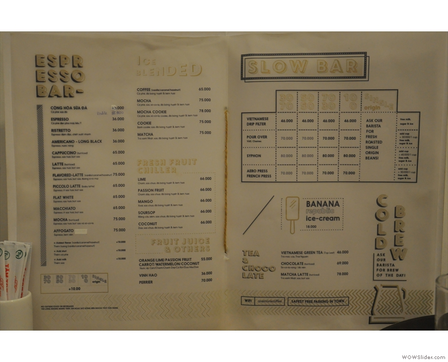 There's also a paper version of the menu if you are upstairs.