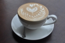 Talking of espresso, I began with a generous-sized flat white with some amazing latte art.