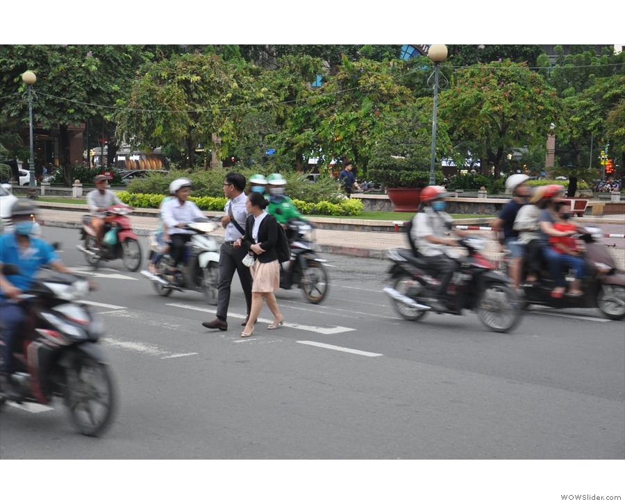Crossing the road in Vietnam, and in Ho Chi Minh City in particular, is an act of faith!