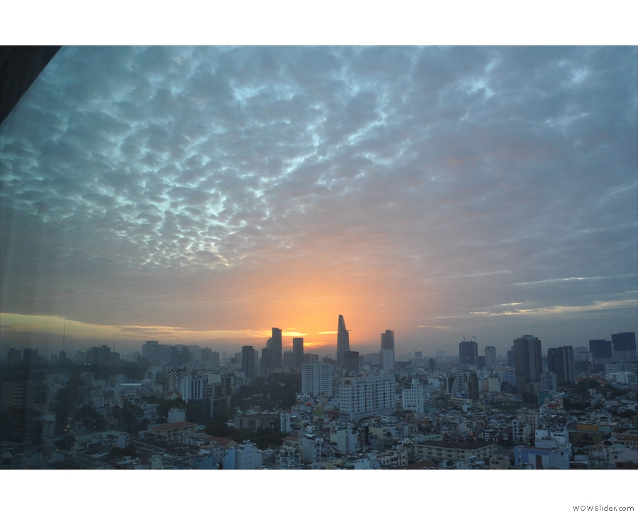 We'll leave Ho Chi Minh City with a photo taken at dawn from the 22nd floor of my hotel.
