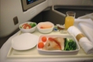 It was a short (1h 40m) flight, although we did get dinner (sorry for the poor photo).