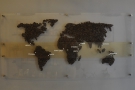 ... with this awesome map of the world, constructed of coffee beans.
