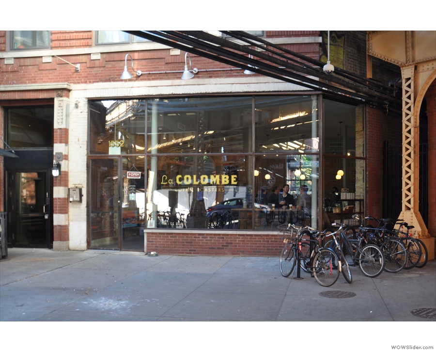 Yes, that's right: La Colombe, with its all-glass front.