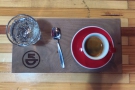 I loved the presentation, the coffee served on a tray, glass of sparkling water on the side.