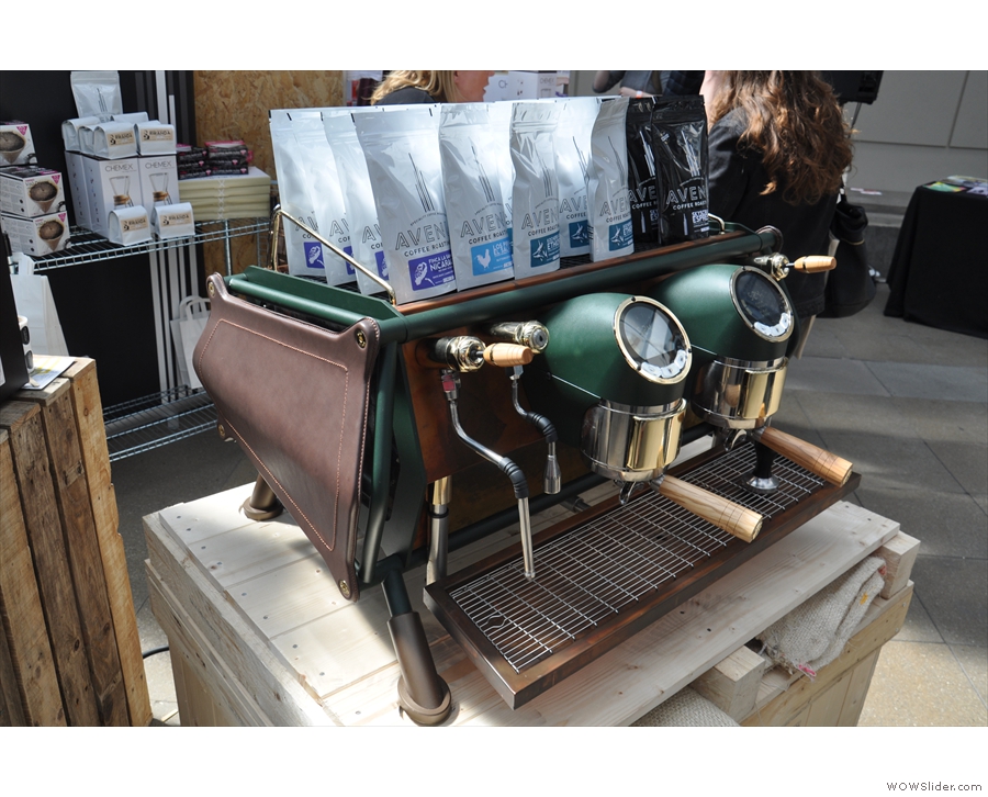 ... showing off Sanremo's custom Cafe Racer espresso machine. Such a beauty!