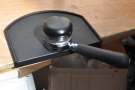 The tamper in action! You can't see its other feature in the photos, a spring-loaded handle.