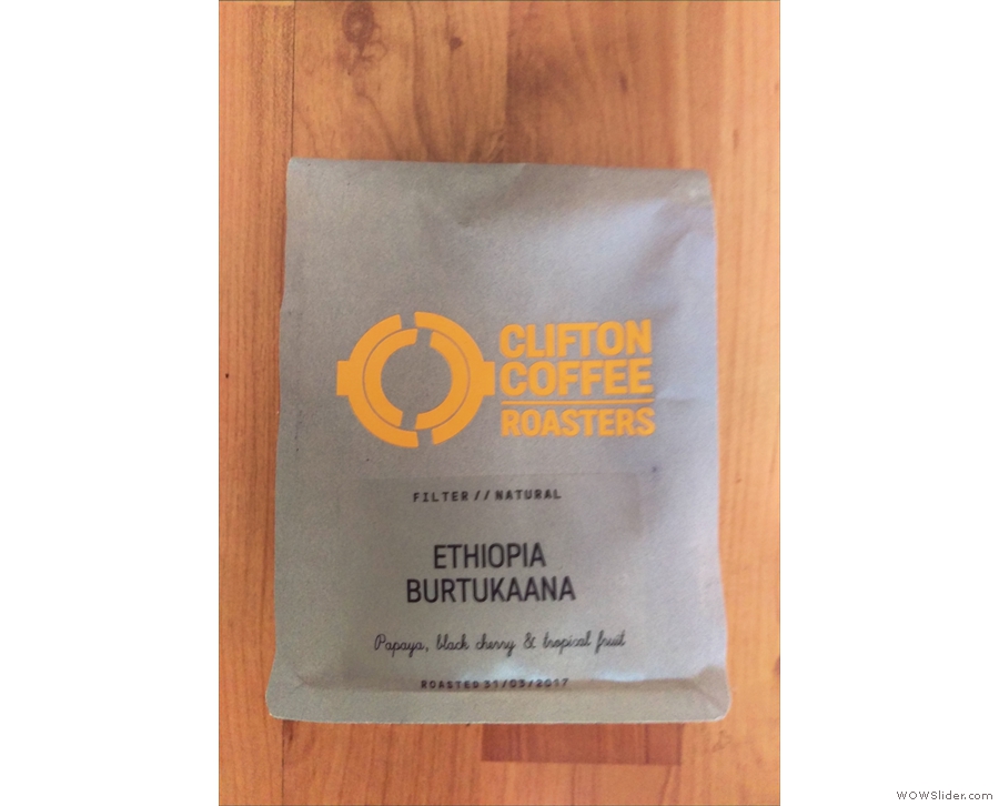 Although we didn't have time to talk, Clifton had put aside this bag of coffee for me.