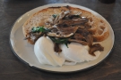 I was also there for breakfast: poached eggs and mushrooms on toast. Delicious!
