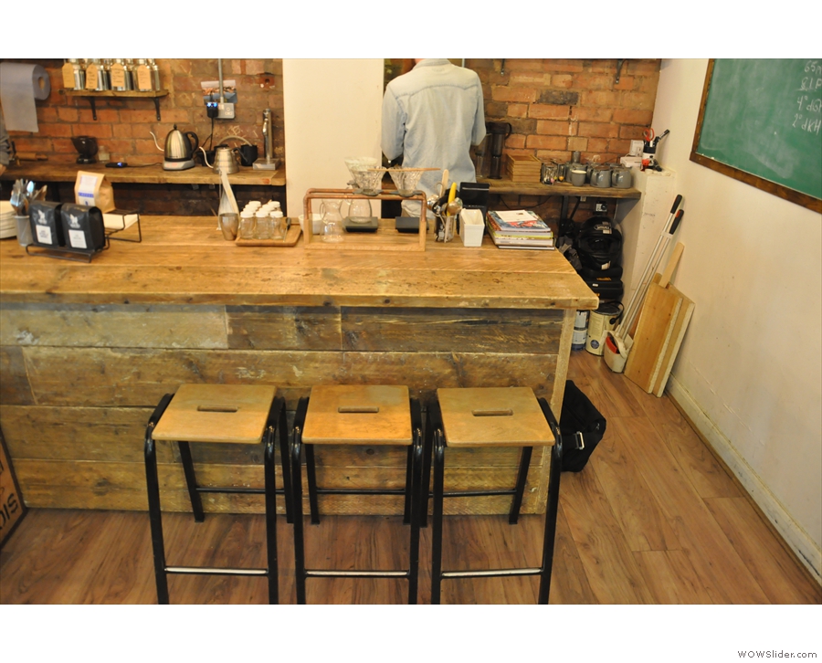 You can still sit at the counter, by the brew-bar, and watch your filter coffee being made.