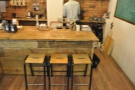You can still sit at the counter, by the brew-bar, and watch your filter coffee being made.