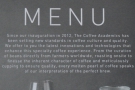The frontpiece of the menu is worth a read.