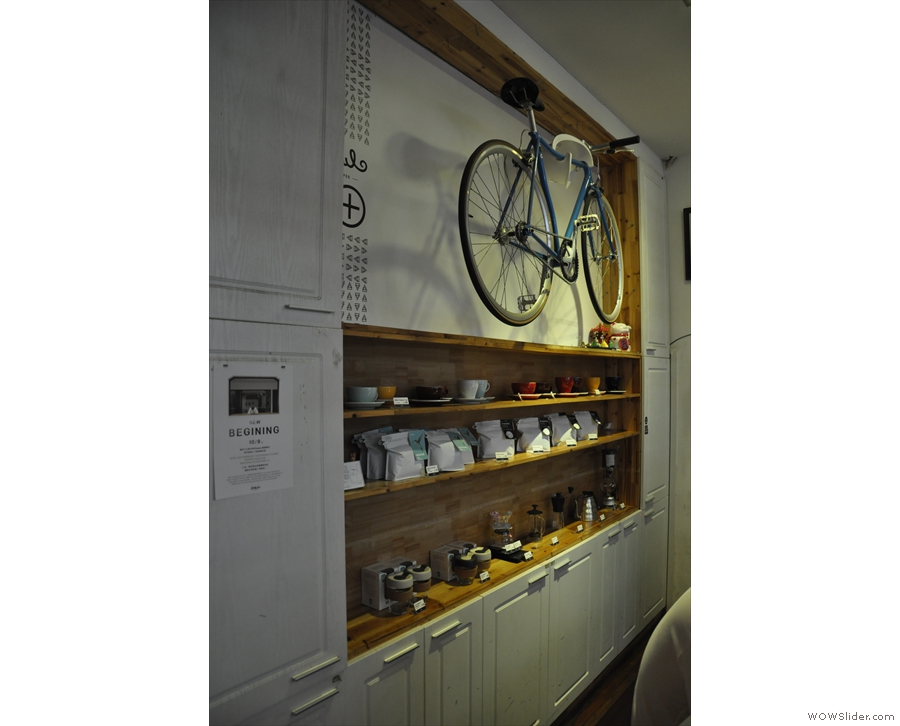 ... where you'll also find these retail shelves. And a bike.