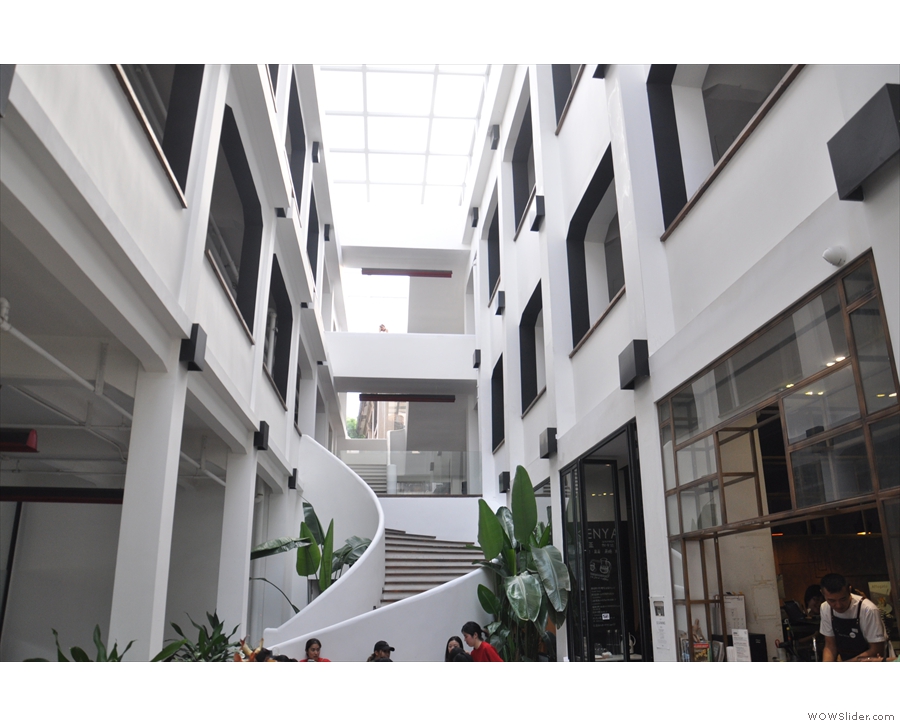 In fact the staircase connects to a balcony that runs all the way around the courtyard.