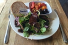 I stayed for lunch: toast, fruit and a salad.