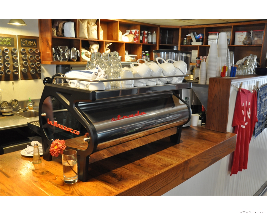 I started with something from the espresso machine, a very shiny La Marzocco Strada.