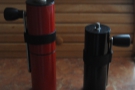 Designed specifically as a travel grinder, here it is next to Red, my feldfarb.