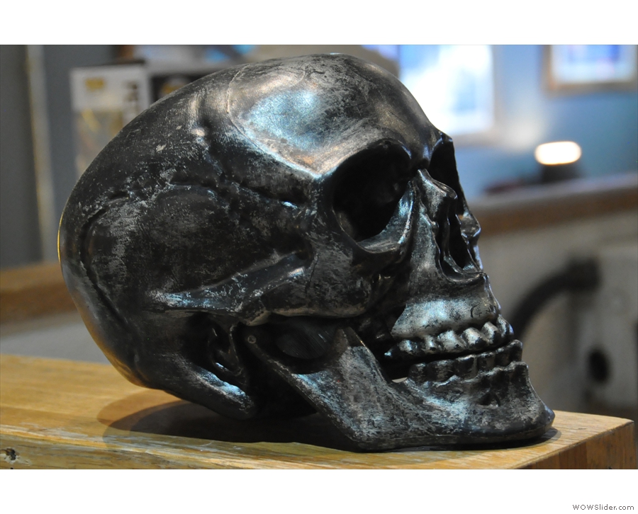 ... with this skull at the other end of the counter.