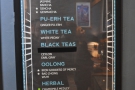 ... while there's also a separate tea menu...
