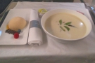 The food, as ever in business class, was a cut above the rest. With metal cutlery.