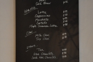 There's a handy and concise (English!) menu on the wall behind the counter...