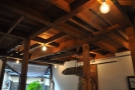 The construction seems to be entirely of wood, with a wonderful wooden ceiling.