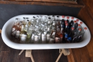... while this old bath tub has been re-purposed to display the soft drinks.