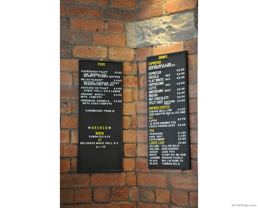 The food and drinks menus from 2014...