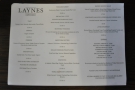... Laynes' food offering, as seen on the all-day brunch menu, which is found on the tables.