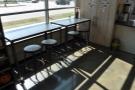 It's more than just a coffee stand though. There's seating, such as these two tables...