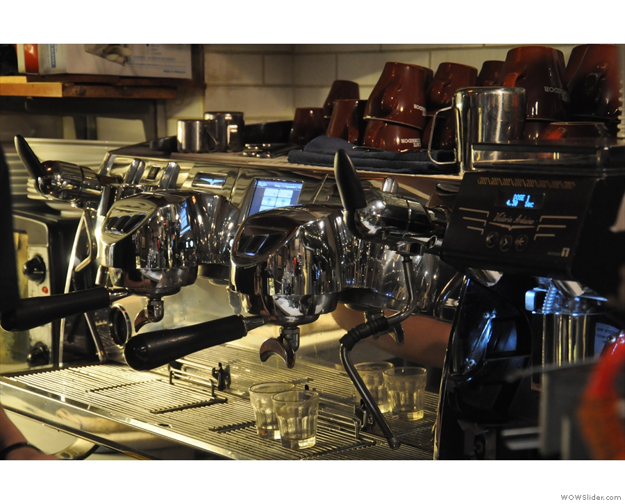 If you sit at the counter, you can watch your espresso extracting.