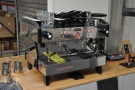 ... while on the left, a La Marzocco Linea which is a supplied with 'minseralised' water.