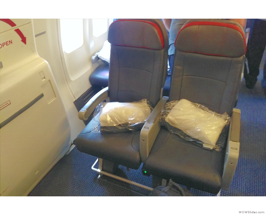 On board, this is my seat (9D, the one on the right).
