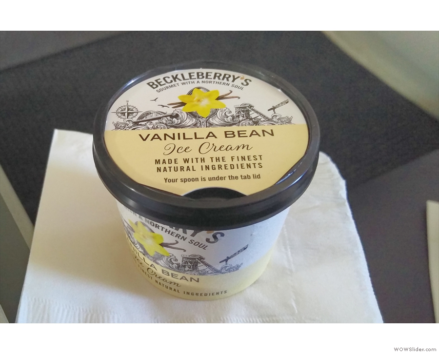 I could get used to this: ice-cream as a mid-flight snack.