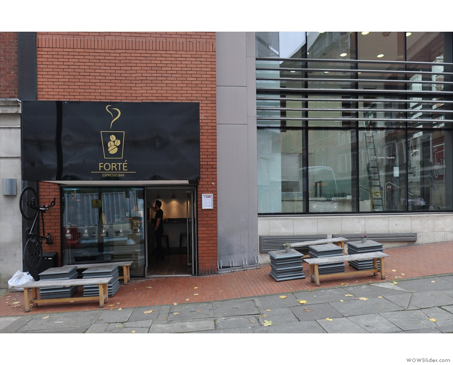 Forte Espresso Bar, on Manchester's St James's Square. More street than square though.