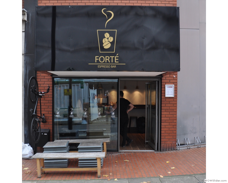 Forte is more cube than anything else. In an optomistic move, there is outside seating...
