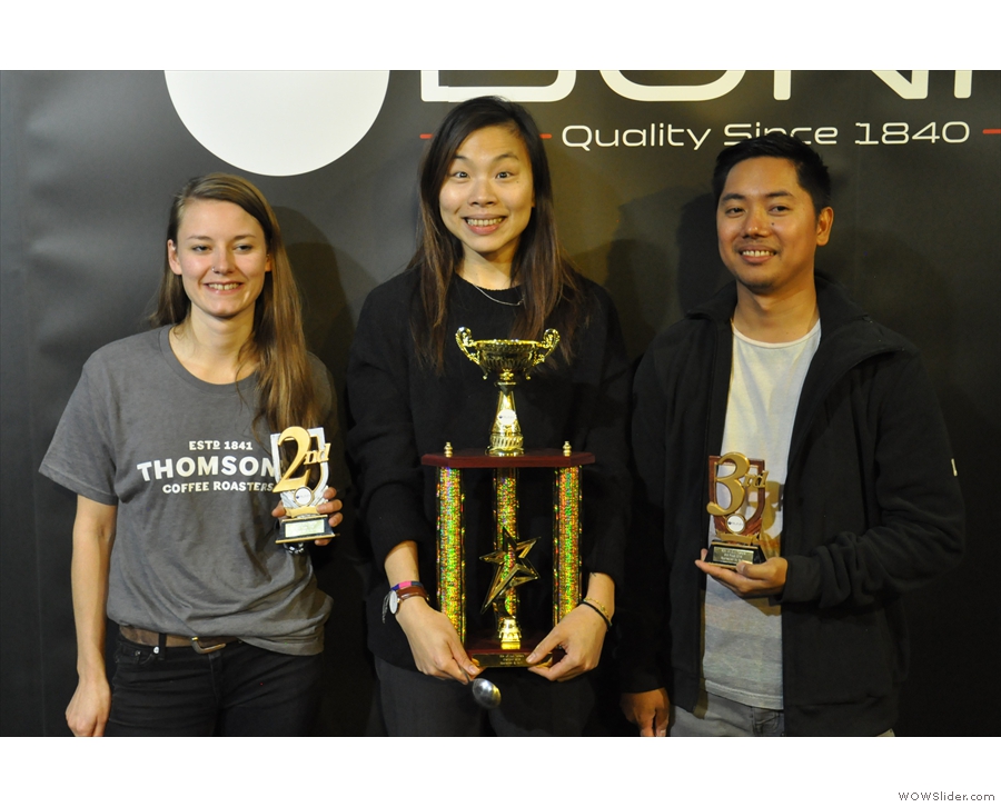 The winners with their trophies. Congratulations to Freda, Katelyn & Don.