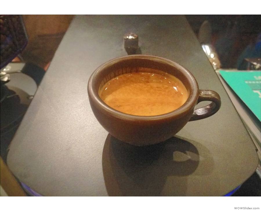 A lovely, fruity, well-balanced espresso in my Kaffeeform cup.