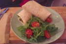 I went for the Harrisa Hummus wrap with halloumi...