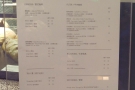 The concise coffee menu is on the counter next to the till, complete with origin notes...