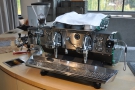 It's equipped with a pair of lovely Kees van der Westen espresso machines.