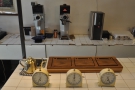 ... because the pour-over is done here. Note that the stop-clocks are just for show.