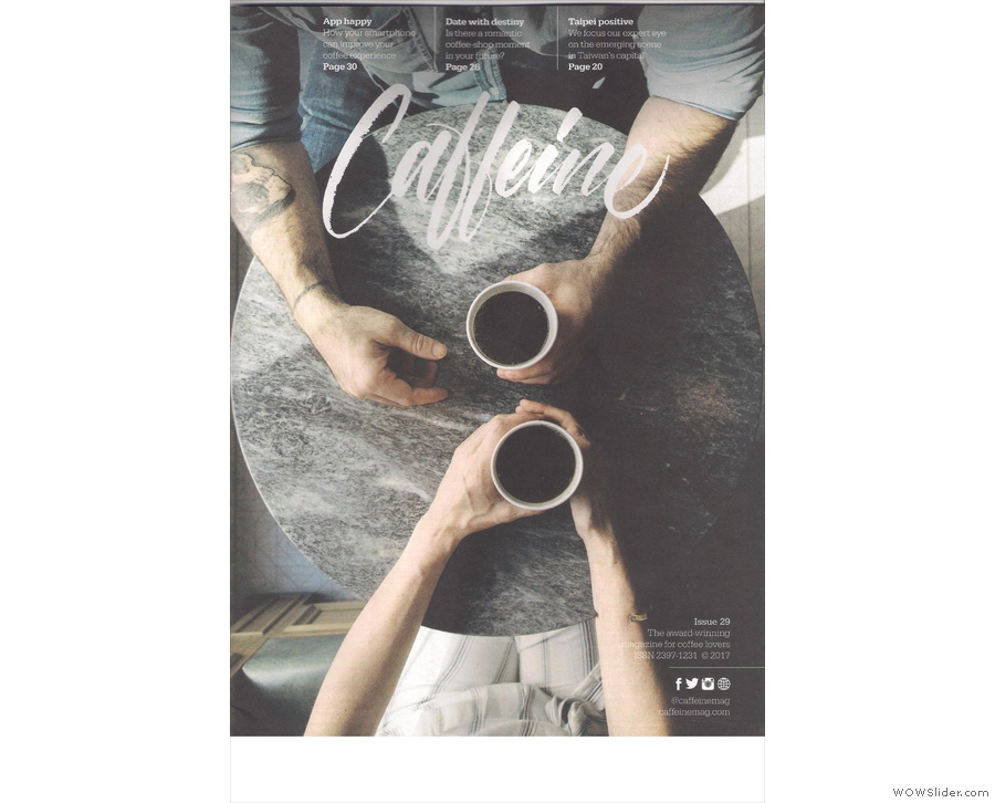 Issue 29 of Caffeine Magazine continues the theme of awesome cover photography!