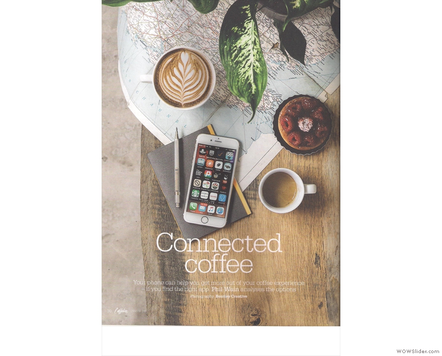 Inside, there's a great feature on coffee apps...